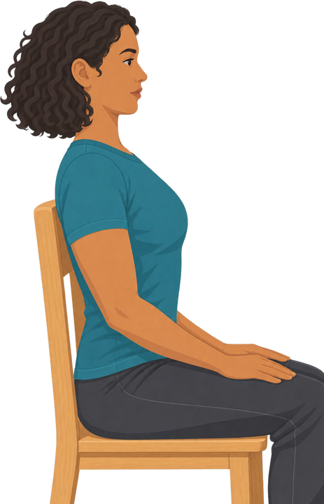 Chin Tuck and Squeeze, chair position