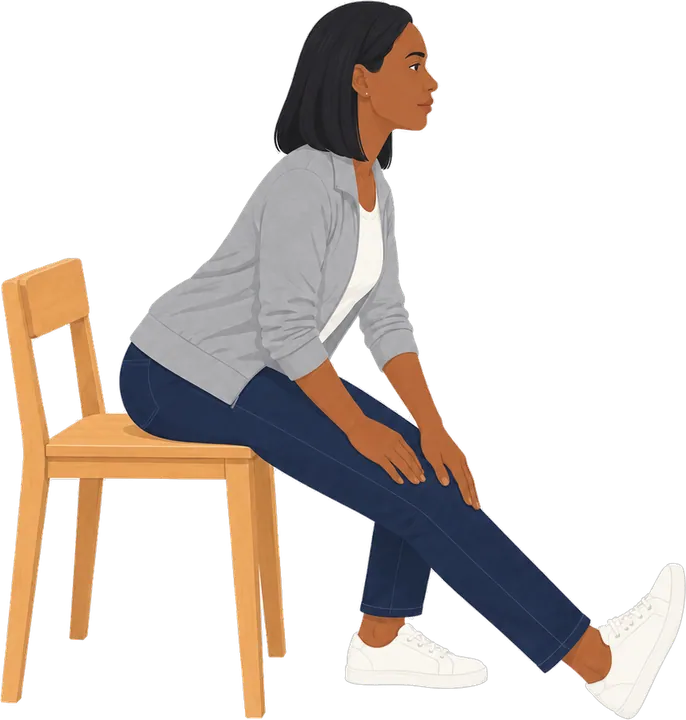 Seated Hamstring Reach, chair position